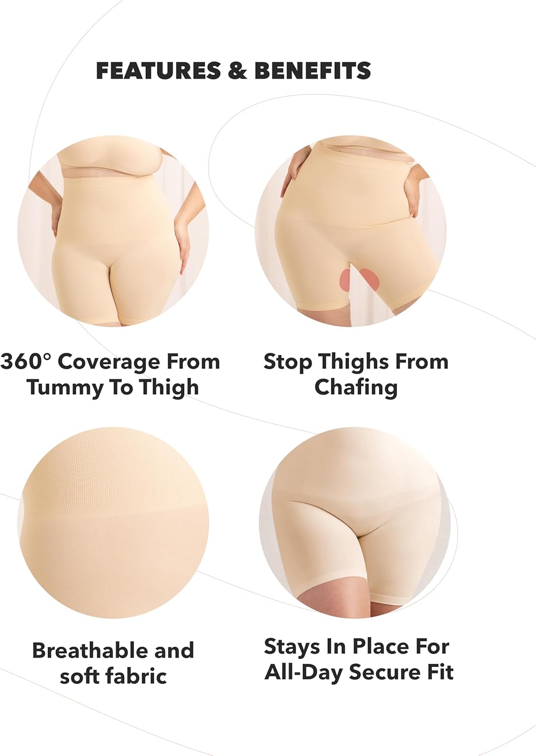 TREDONE® Shapewear for Women - High-Waisted Shapewear Tummy Control Shorts